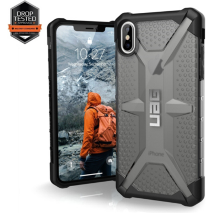 Urban Armor Gear Plasma Schutzhülle nach US-Militärstandard für Apple iPhone Xs Max - transparent (dunkel) [Qi kompatibel, Verstärkte Ecken, Sturzfest, Antistatisch, Vergrößerte Tasten]- 111103113131