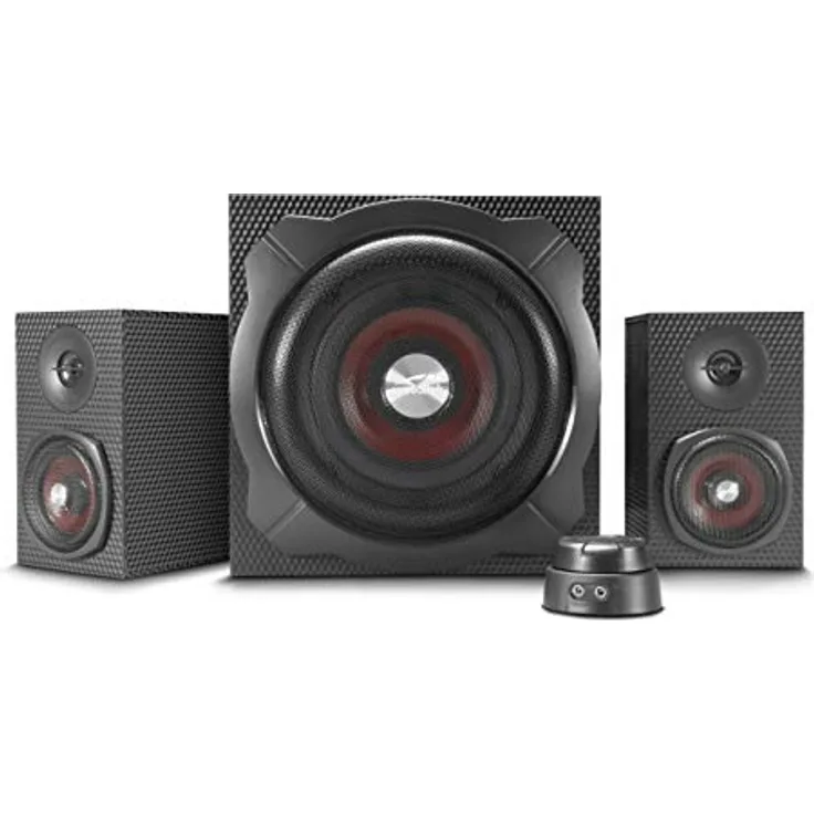 Speedlink GRAVITY CARBON 2.1 Subwoofer Lautsprechersystem - (120W Peak-Power, Bluetooth-Verbindung für Smartphone-Tablet), schwarz