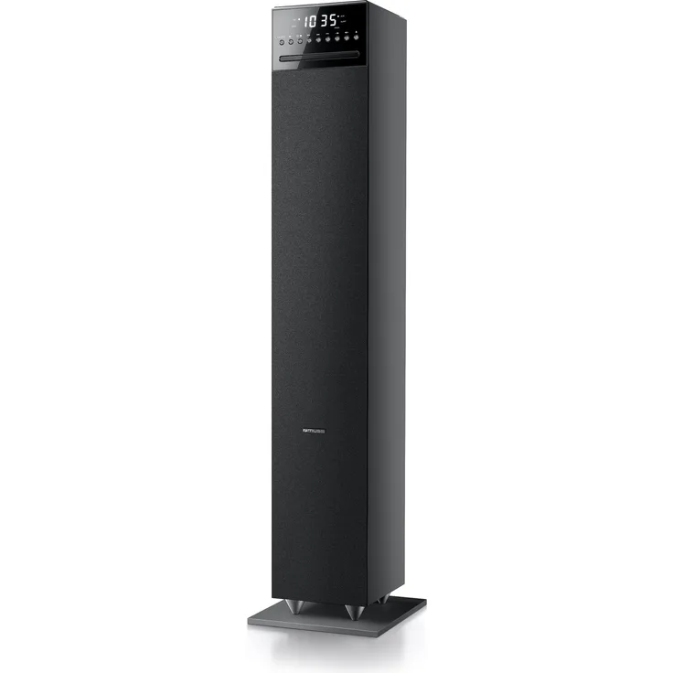 Muse M-1350 BTC Bluetooth Lautsprecher Tower mit integriertem Subwoofer (CD-MP3-Player, FM PLL Radio, Weckfunktion, NFC, Fernbedienung, 120 Watt, Holzgehäuse, USB, AUX-In, Audio-In) schwarz