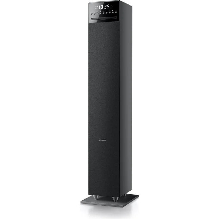 Muse M-1350 BTC Bluetooth Lautsprecher Tower mit integriertem Subwoofer (CD-MP3-Player, FM PLL Radio, Weckfunktion, NFC, Fernbedienung, 120 Watt, Holzgehäuse, USB, AUX-In, Audio-In) schwarz – Bild 1