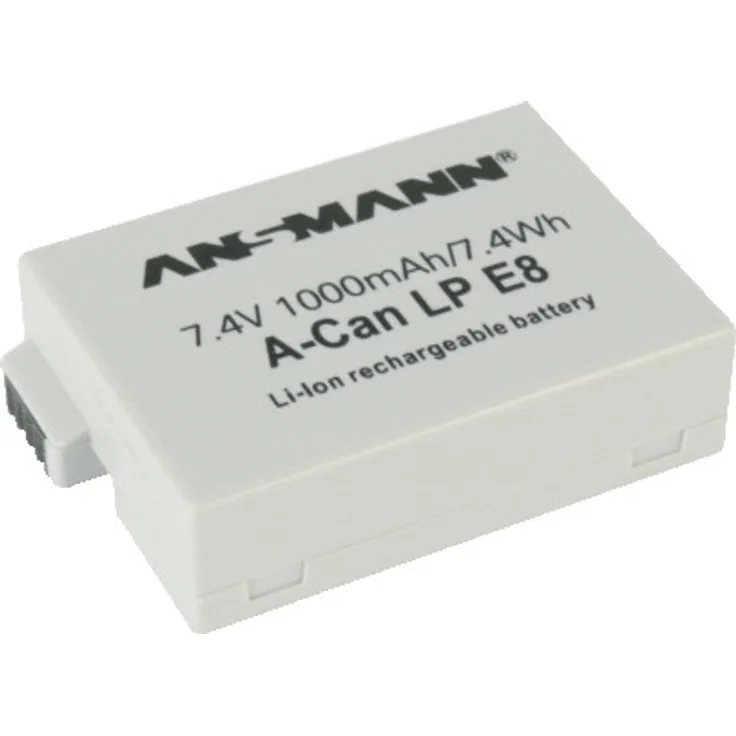 ANSMANN Li-Ion Akku A-Can LP E8 7 4V - Typ 1000mAh - Leistungsstarke Akkubatterie für Foto Digitalkameras - der perfekte Ersatzakku für Canon Digicam uvm.