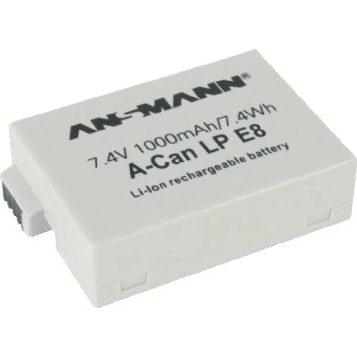 ANSMANN Li-Ion Akku A-Can LP E8 7 4V - Typ 1000mAh - Leistungsstarke Akkubatterie für Foto Digitalkameras - der perfekte Ersatzakku für Canon Digicam uvm. – Bild 1