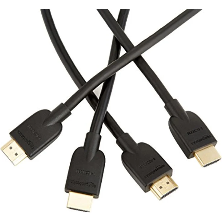 AmazonBasics HL-007309 Hochgeschwindigkeits-HDMI-Kabel 2.0, Ethernet, 3D, 4K-Videowiedergabe und ARC, 3 m, 2er-Pack, Schwarz – Bild 1