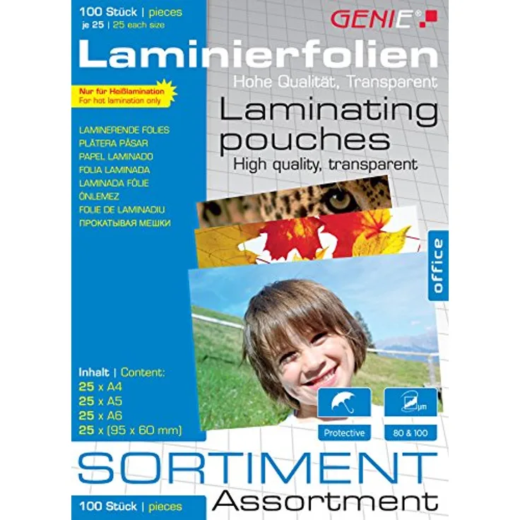 Laminierfolientasche Set 4Sorten Genie 10260 100St