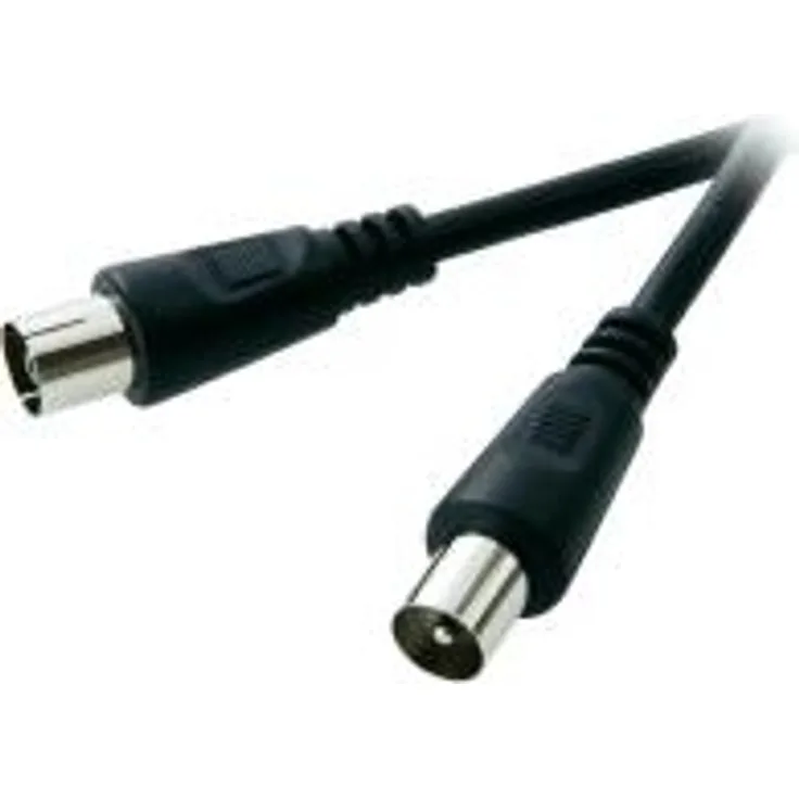 SpeaKa Professional Antennen Anschlusskabel [1x Antennenstecker 75 Ω - 1x Antennenbuchse 75 Ω] 15.00 m 75 dB Schwarz