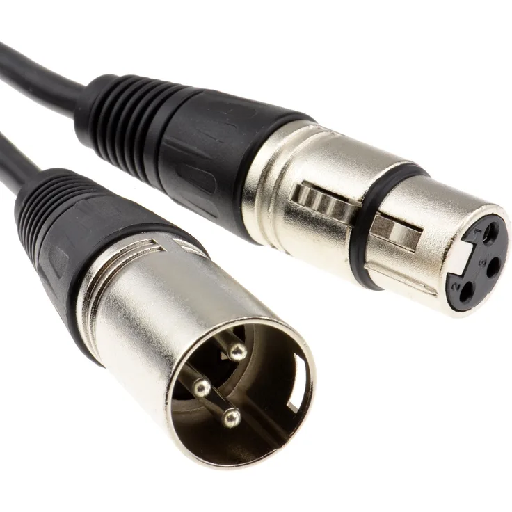 XLR Mikrofon Männlich Zum Weiblich Audio Kabel Schwarz 2 m