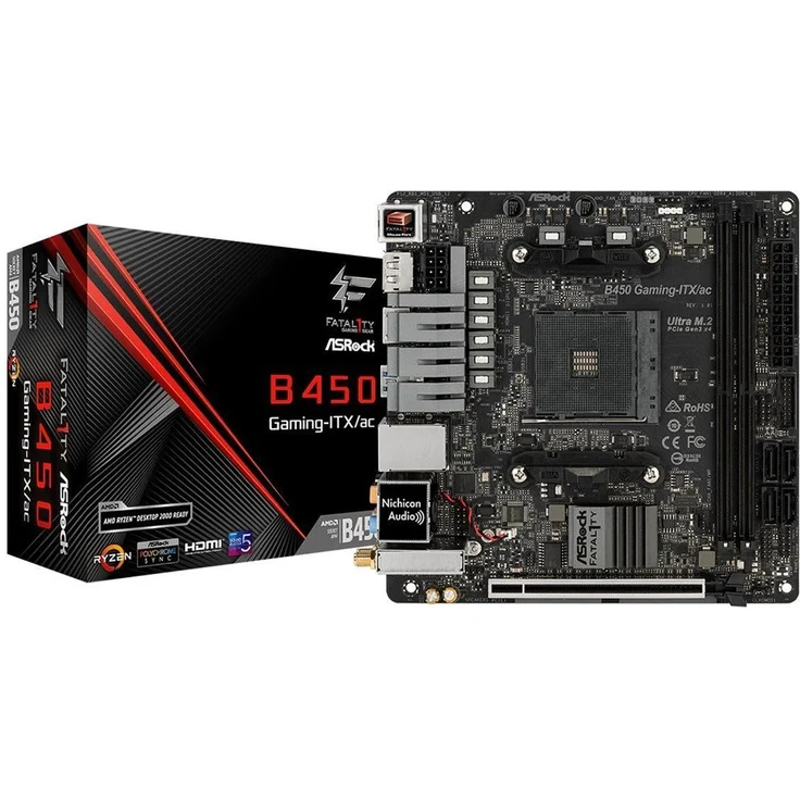 Asrock Fatal1ty B450 Gaming-ITX/ac - mini ATX, AMD B450, Sockel AM4, Dual-channel DDR4 (90-MXB870-A0UAYZ) – Bild 1