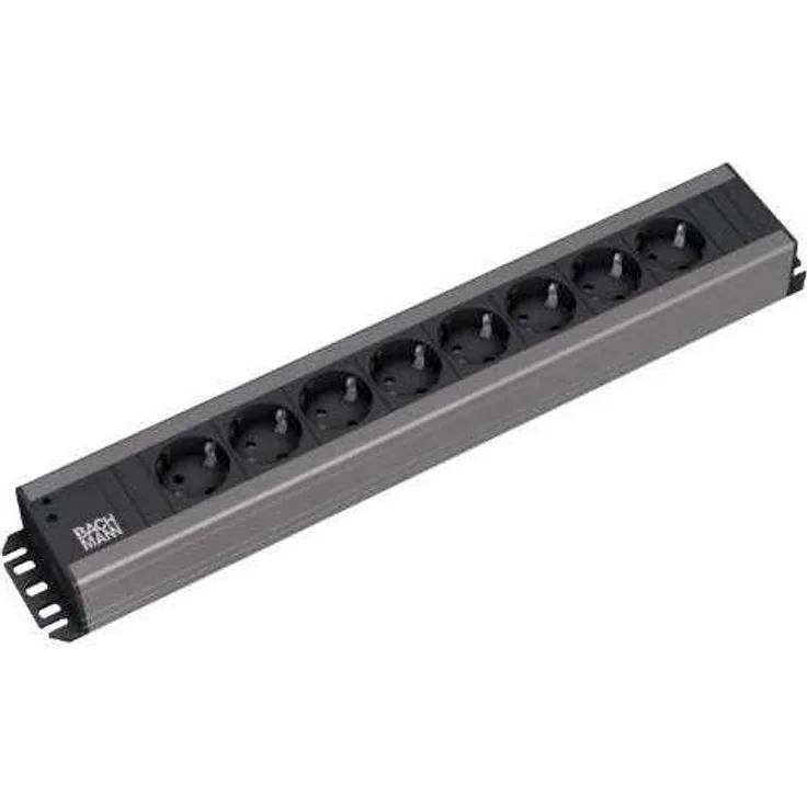 Bachmann 300.006 HANDWERKERLEISTE mit 8xSchutzkontaktsteckdosen Zuleitung 2,0m, 230 V, Schwarz