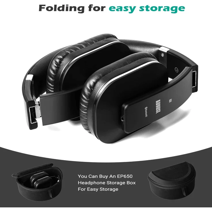 August EP650B On-Ear-Kopfhörer mit Bluetooth, Mikrofon, NFC, schwarz – Bild 10