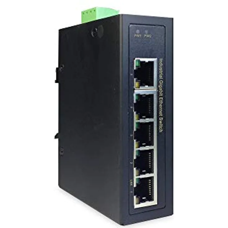 DIGITUS Netzwerk-Switch 5-Port - Hutschiene oder Wand-Montage - Gigabit Ethernet RJ45 Buchsen - DIN-Rail - 1 GBit-s