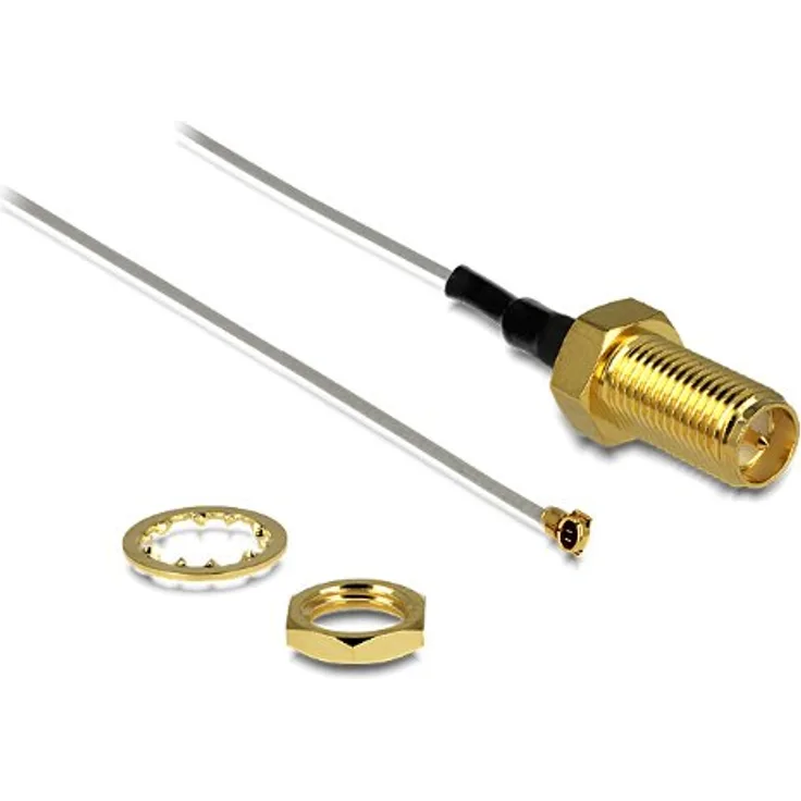 Delock 88815 Koaxialkabel, 0,2 m MHF IV (I-PEX) RP-SMA, Grau, männlich-weiblich, 50 Ohm