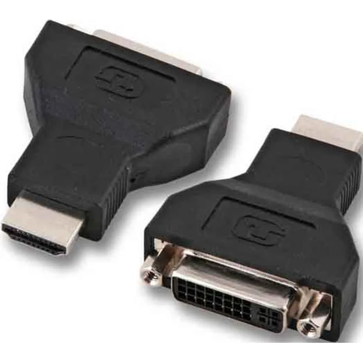 HDMI/DVI Adapter St/Bu HDMI-Stecker/DVI 24+1-Buchse Adapter für High Definition Multimedia Interface Schwarz, vergossen (EB470V2)