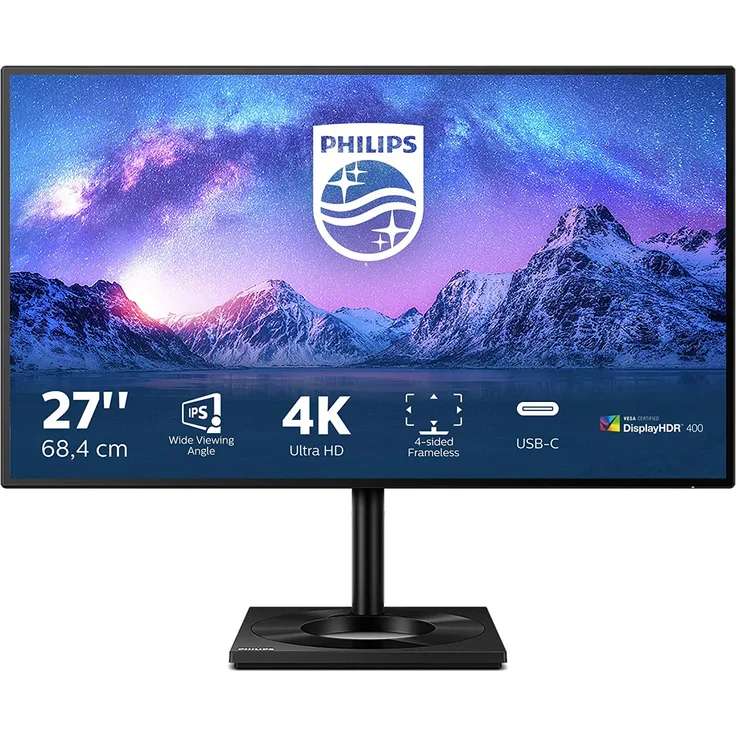Philips C-line 279C9 - 27 Zoll, 4K UHD (3840 x 2160), IPS-Panel, 60Hz, 5ms, 400cd/m² (279C9/00)