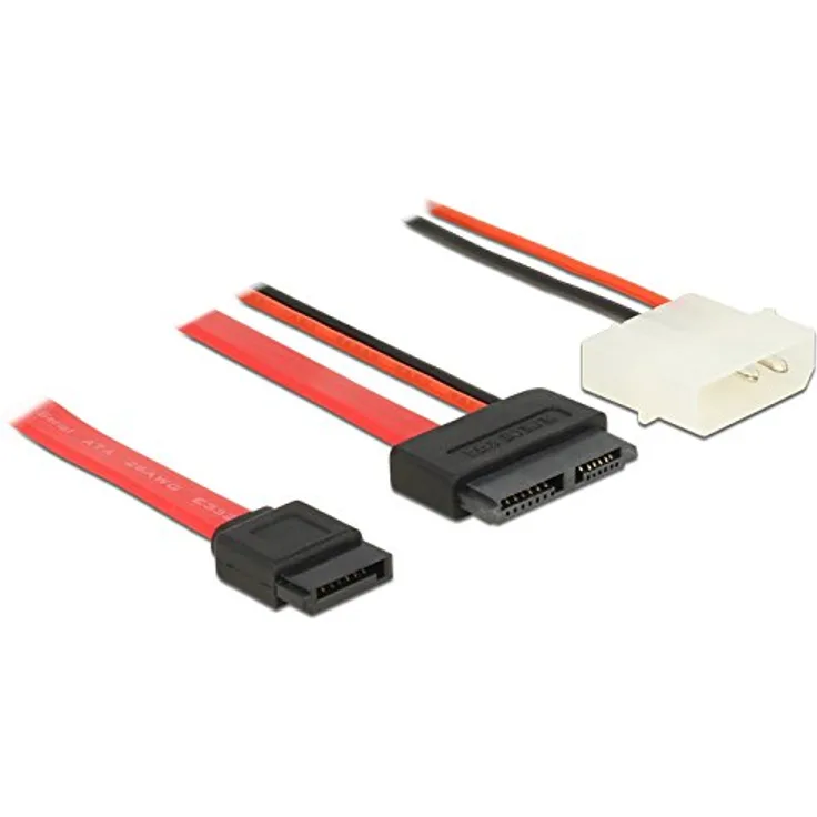 DeLOCK - SATA-Kabel - Slimline SATA 13-polig (W) - interne Stromversorgung, 4-polig, 7-poliges SATA - 70 cm (84791)