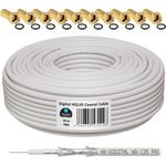 HB-DIGITAL HQ-135 PRO 25m 135dB Koaxial SAT Kabel 4-fach geschirmt Antennenkabel DVB-S / S2 DVB-C DVB-T / T2 BK Anlagen inkl. 10 vergoldete F-Stecker