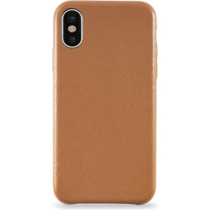 KMP Premium Lederhülle für iPhone X - braun - Schutzhülle - extra stabil & leicht - Leder Case