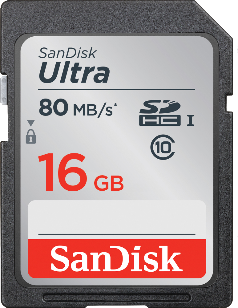SanDisk Ultra SDHC I 16 GB bis zu 80 MB-Sek, Class 10 Speicherkarte [Standardverpackung]