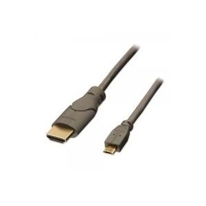 LINDY 41565 - MHL Kabel mit USB 2.0 Micro-B Stecker an HDMI Typ A Stecker für mobile Geräte, 0,5 m