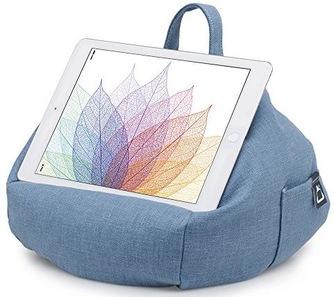 iBeani-Knautschkissen für iPads, Tablets & eReader - Halter für alle Geräte - Blau Denim
