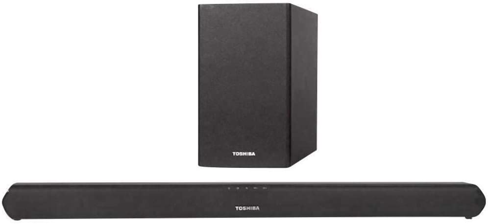 Toshiba TY-WSB600 2.1 Soundbar mit Subwoofer, kabellos/kabelgebunden, geeignet für TV, schwarz 