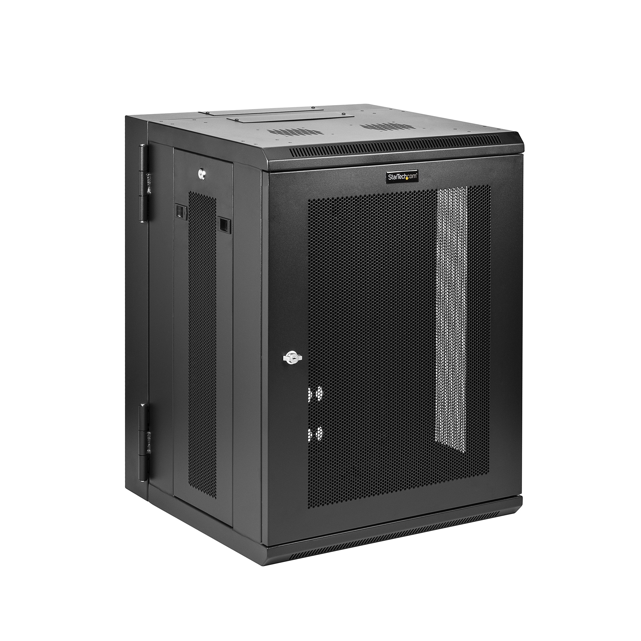 StarTech.com 15HE Wandmontage Server Rack, bis zu 51cm tief, Gehäuse mit Scharnier, Netzwerkschrank, Server Schrank