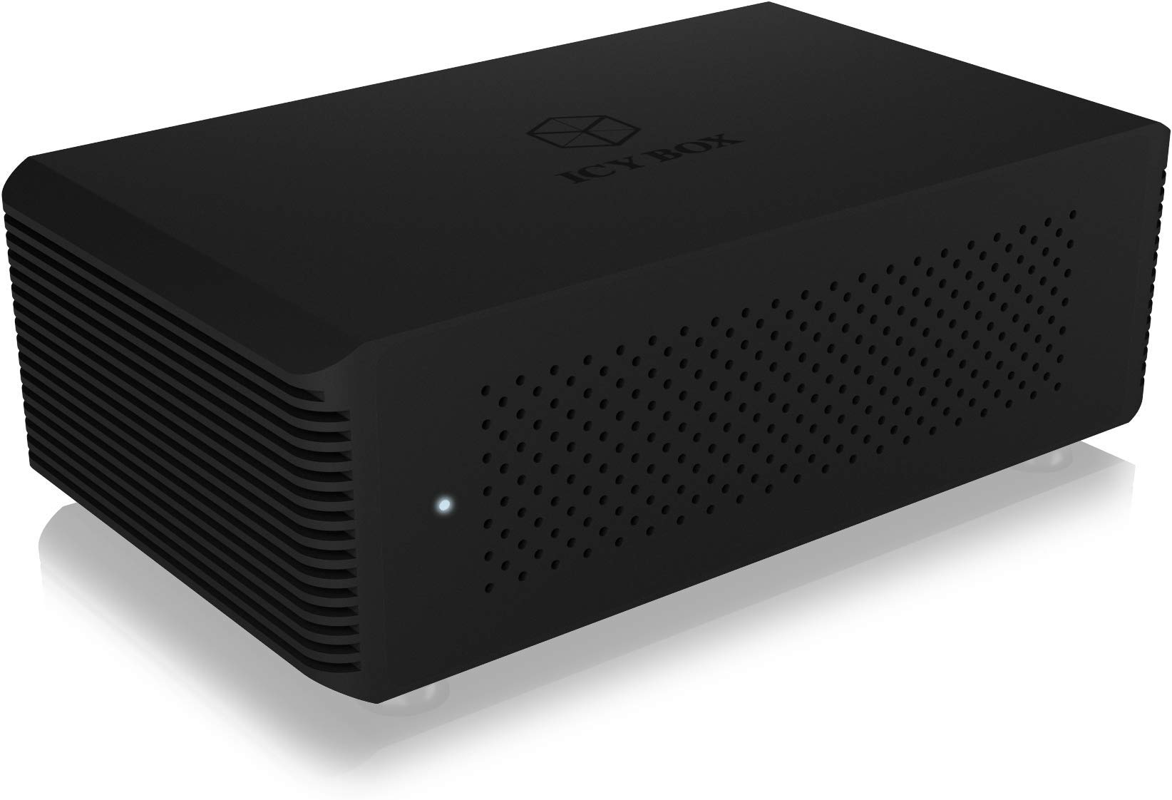 ICY BOX Dual M.2 NVMe Gehäuse mit Thunderbolt 3 Verbindung für 2X M.2 NVMe SSD (PCIe), Passive Kühlung, Aluminium, M2 NVMe Adapter, Schwarz