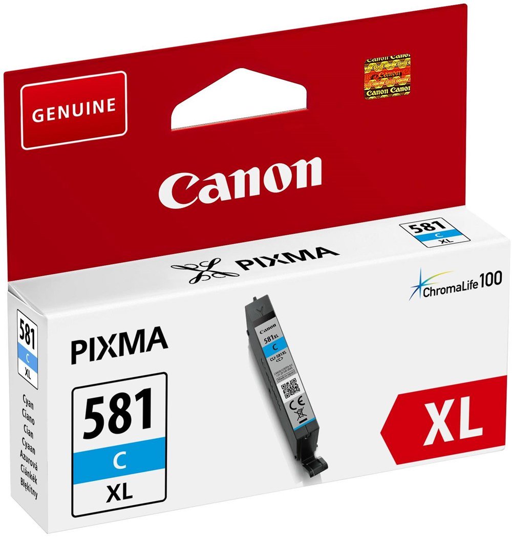 Canon CLI-581 XL CY original Tintenpatrone Cyan für Pixma Inkjet Drucker TR7550-PIXMA TR8550-PIXMA TS6150-PIXMA TS6151-PIXMA TS8150-PIXMA TS8151-PIXMA TS8152-PIXMA TS9150-PIXMA TS9155-PIXMA