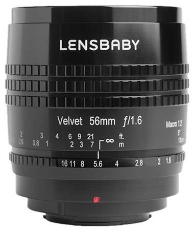 Lensbaby Velvet 56 Fuji X - Porträt und Makro Objektiv - ideal für samtige Bokeh-Effekte und kreative Unschärfe - Brennweite 56 mm, Blende f-1,6 - 1:2 Makro Vergrößerung mit 13 cm Naheinstellgrenze - passend für Fuji Systemkameras - schwarz
