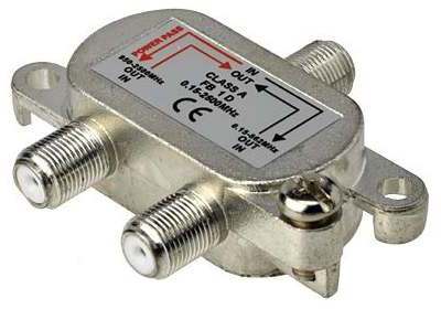 Goobay 61054 SAT TV Einschleuseweiche Sat-Terrestrisch zum Zusammenführen von Satelliten- und Terrestrischem Signal an die TV-Anlage, Schirmungsmaß 100 dB (digital tauglich)