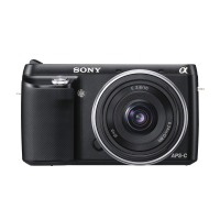 Sony NEX-F3DB Systemkamera (16 Megapixel, 7,5 cm (3 Zoll) Display, Full-HD, Live View, bildstabilisator) inkl. SEL 2,8-16 mm und 18-55 mm Zoom Objektiv, schwarz
