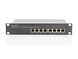 DIGITUS Gigabit Ethernet PoE+ Switch - 10 Zoll - 8 Ports - Unmanaged - IEEE 802.3at - 96 Watt Powerbudget - Schwarz