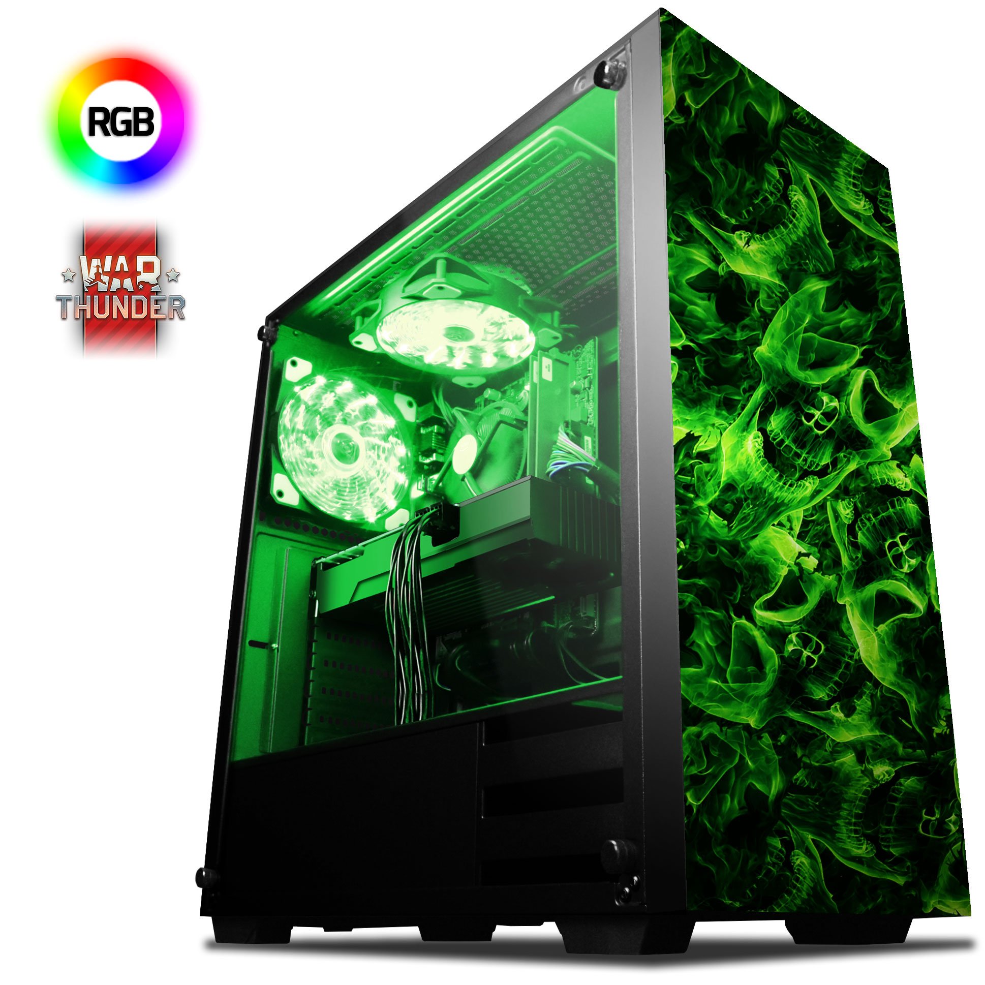 Vibox Nemesis 3 Gaming PC mit War Thunder Spiel Bundle (4,2GHz AMD FX 8-Core Prozessor, Nvidia GeForce GTX 1060 Grafikkarte, 8GB DDR3 1600MHz RAM, 1TB HDD, Ohne Betriebssystem)