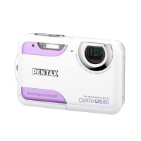 Pentax Optio WS80 Digitalkamera (10 Megapixel, 5-fach opt. Zoom, 6,9 cm (2,7 Zoll) Display, 1.5m wasserdicht, staubdicht) weiß-purple