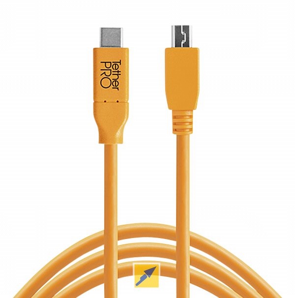 Tether Tools USB-C auf 2.0 Micro-B 5-Pin 4,60 m orange