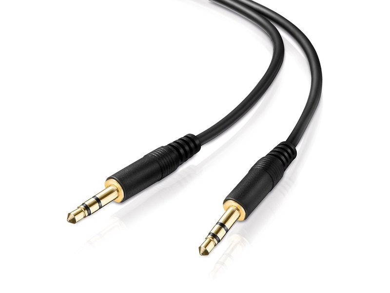3 m Stereo-Aux-Kabel 2-mal 3,5-mm-Stecker Klinke vergoldet Ultraslim-Design