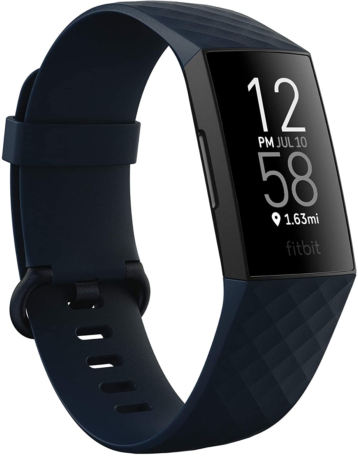 Fitbit Charge 4 Fitness-Tracker GPS, Unisex, S, L, Aluminiumgehäuse, Stahlblau