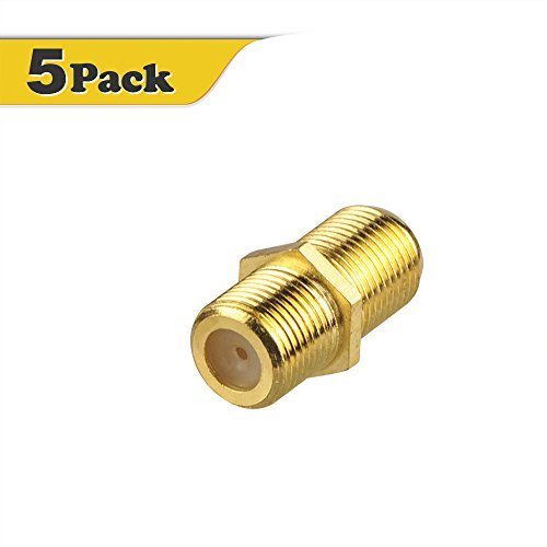 VCE (5-Pack) vergoldete F-Typ Koaxial RG6 Stecker, Kabelverlängerung Adapter