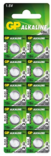 GP Batterien Alkaline Knopfzellen LR41 10 Stück (392, 192, GP192A, LR736, AG3) 1,5V (1,5 Volt Spannung)