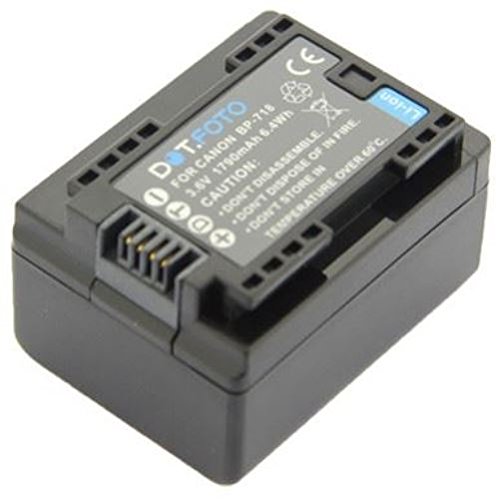 Dot.Foto Qualitätsakku für Canon BP-718 mit Dot.Foto InfoChip - 3,6v / 1790mAh  [Siehe Beschreibung für die Kompatibilität]