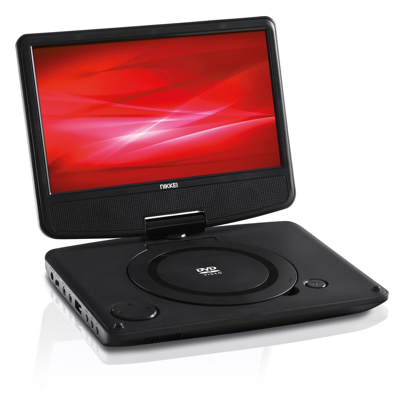 NIKKEI NPD707 - Tragbarer DVD-Player - DVD Player Tragbar | 2,8 cm (7 Zoll) | USB, 12 V Adapter | Fernbedienung | Akku - Schwarz