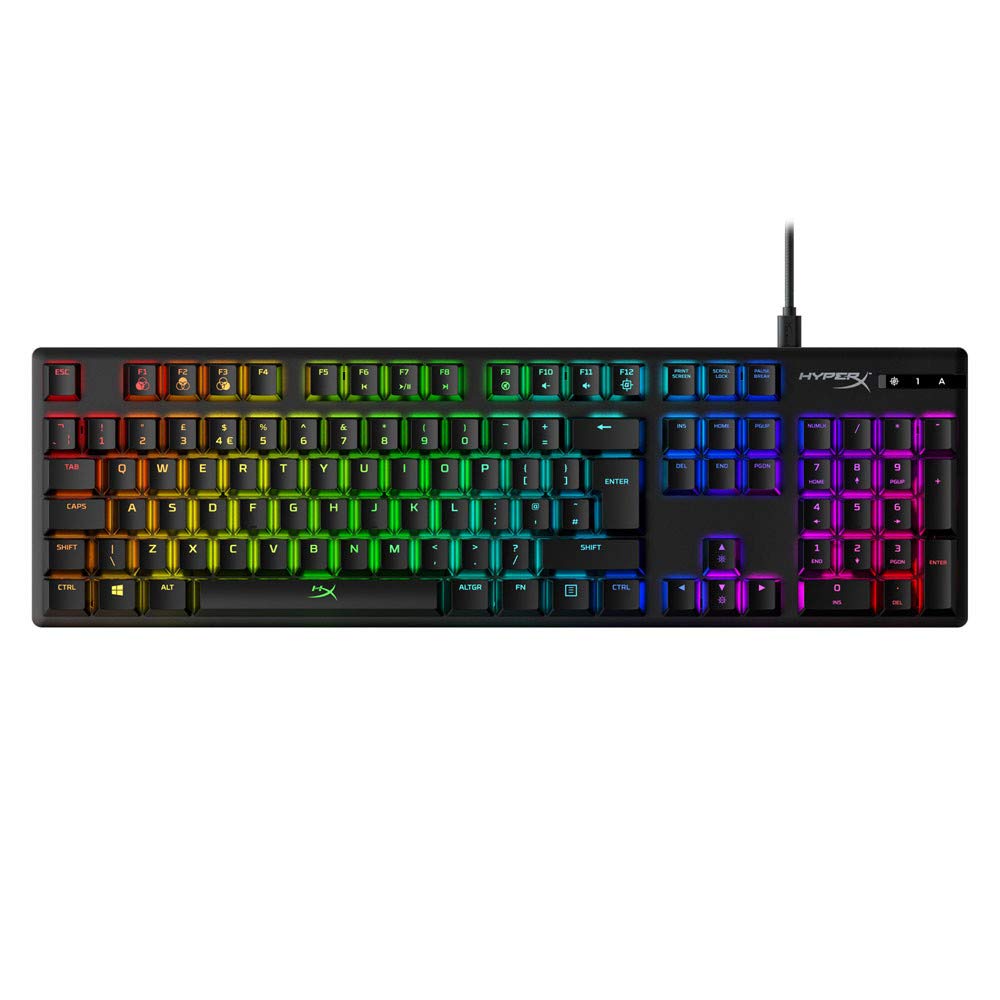 HyperX HX-KB6RDX-UK Alloy Origins, RGB Gaming Mechanical Tastatur, HyperX Red Switches (UK-Layout QWERTY)