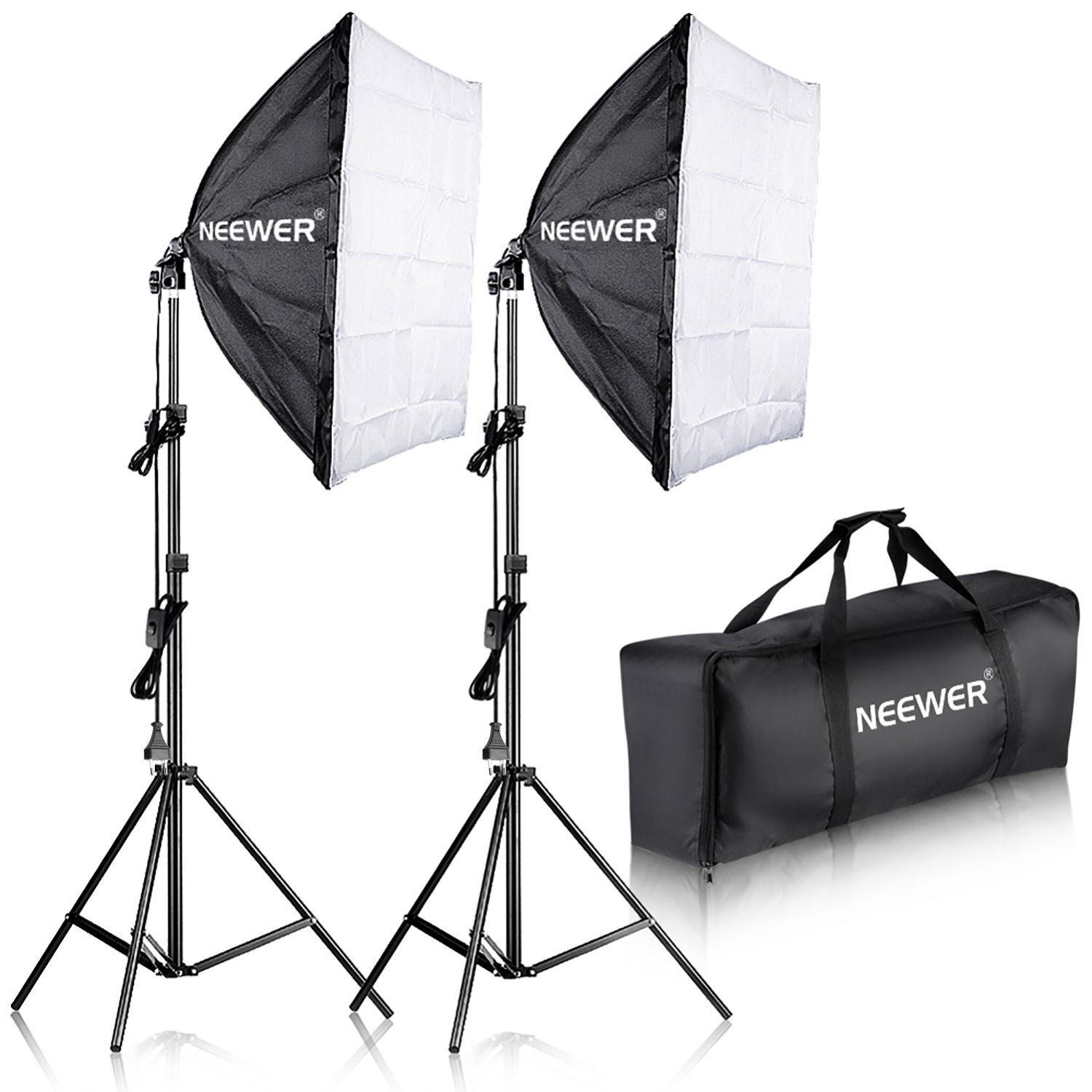 Neewer 60x60cm Softbox mit E27 Sockel 700W Studioleuchte Softbox Set, für Fotostudio-Porträts, Produktfotografie und Videoaufnahme