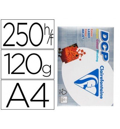 Clairefontaine 1844C DCP Druckerpapier (250 Blatt in DIN A4 mit 120 Gramm-Premium Kopierpapier für farbintensiven Bilderdruck) weiß