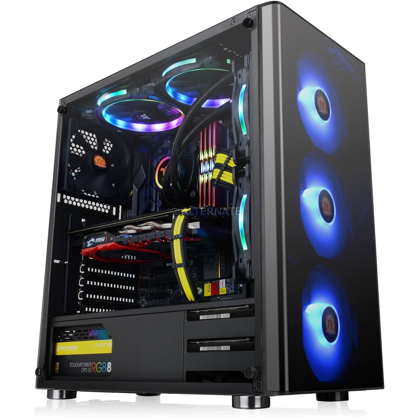 Thermaltake V200 Tempered Glass RGB Edition, Gaming PC Gehäuse Schwarz