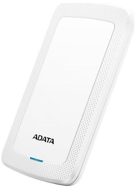 ADATA HV300 - Festplatte - 2 TB - extern (tragbar) - USB 3.1 - 256-Bit-AES - weiß (AHV300-2TU31-CWH)