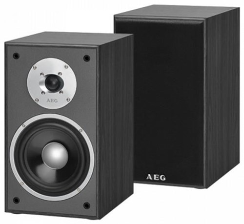 AEG LB 4720, Regal-Lautsprecherboxen, 2-Wege Bassreflex, 1x Hochtöner, 1x Bass--Tieftöner, 350 Watt PMPO, Abnehmbare Lautsprechergitter, Schwarz Regallautsprecher - 220 Watt - schwarz