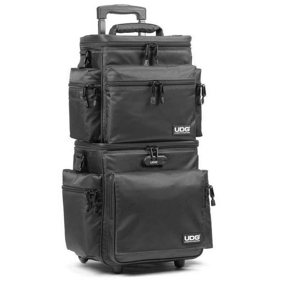 UDG Ultimate SlingBag Trolley Set DeLuxe Schwarz, Orange im Inneren MK2 (Ohne CD Wallet) U9679BL-OR