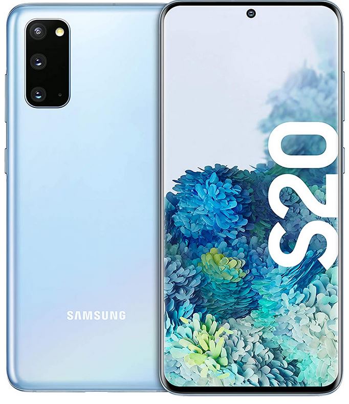 Samsung Galaxy S20 5G Smartphone 15,83cm (6,2 Zoll) Dynamic AMOLED-Display, 128GB interner Speicher, 12GB RAM, Hybrid-SIM, Android, Cloud Blue