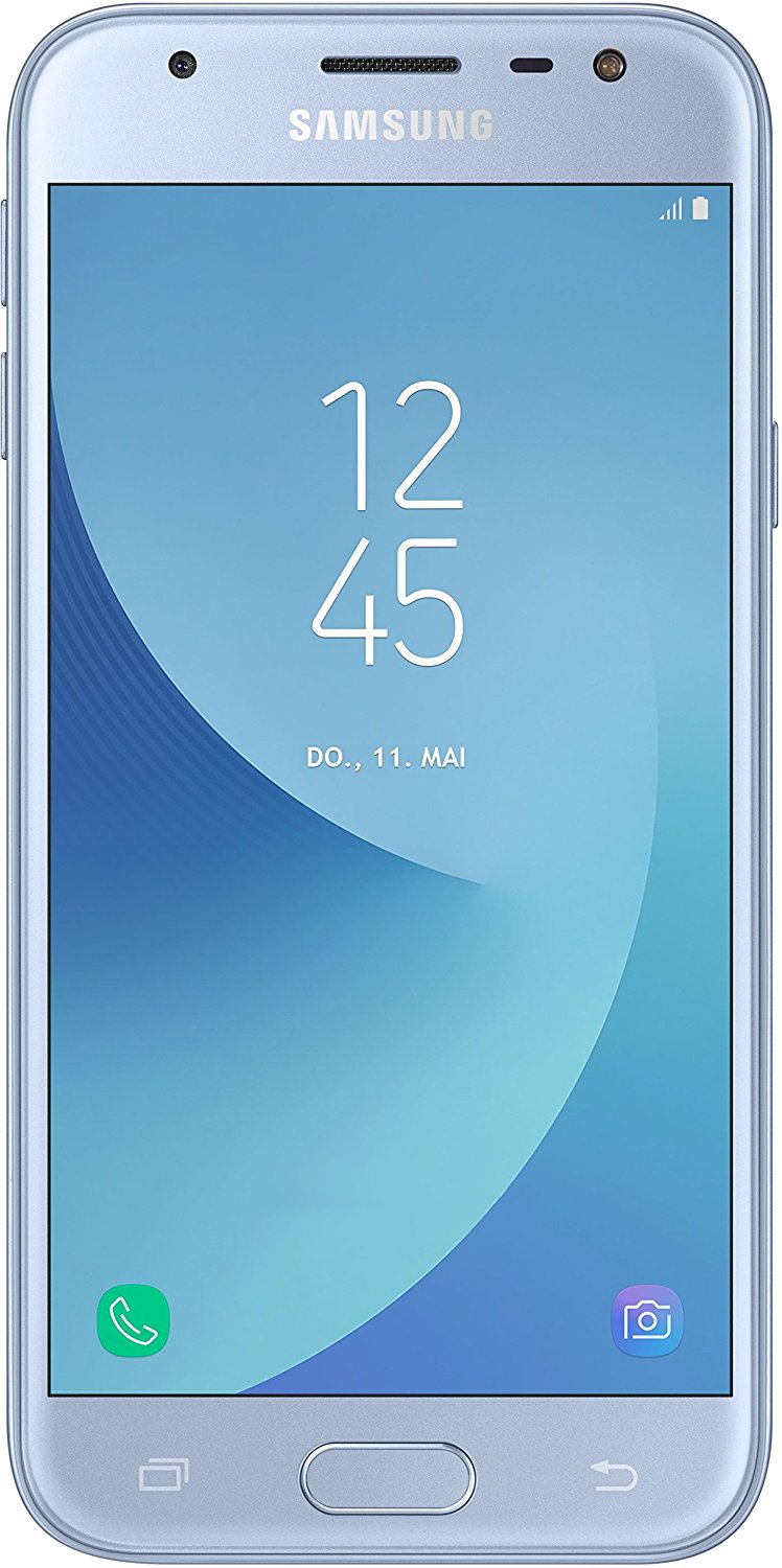 Samsung Galaxy J3 Pixel (2017) Smartphone 12,7cm Pixel (5 Zoll) LCD-Display, 16GB interner Speicher, 2GB RAM, Dual-SIM, Android, Blau