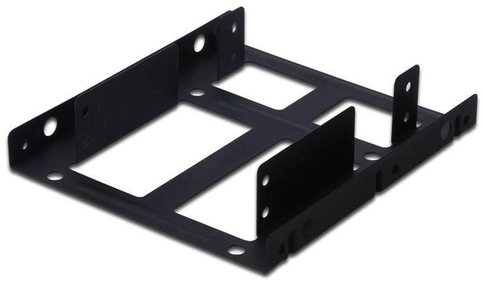 DIGITUS Dual SSD-HDD Einbaurahmen, intern, 3,5'', 2x 2,5'' SSD-HDD, inkl. Schrauben, Metall, schwarz